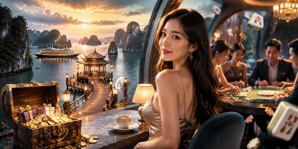 Du khách tại vịnh Hạ Long thư giãn cùng điện thoại, xem tỷ lệ cá cược thể thao và bài bên tách cà phê